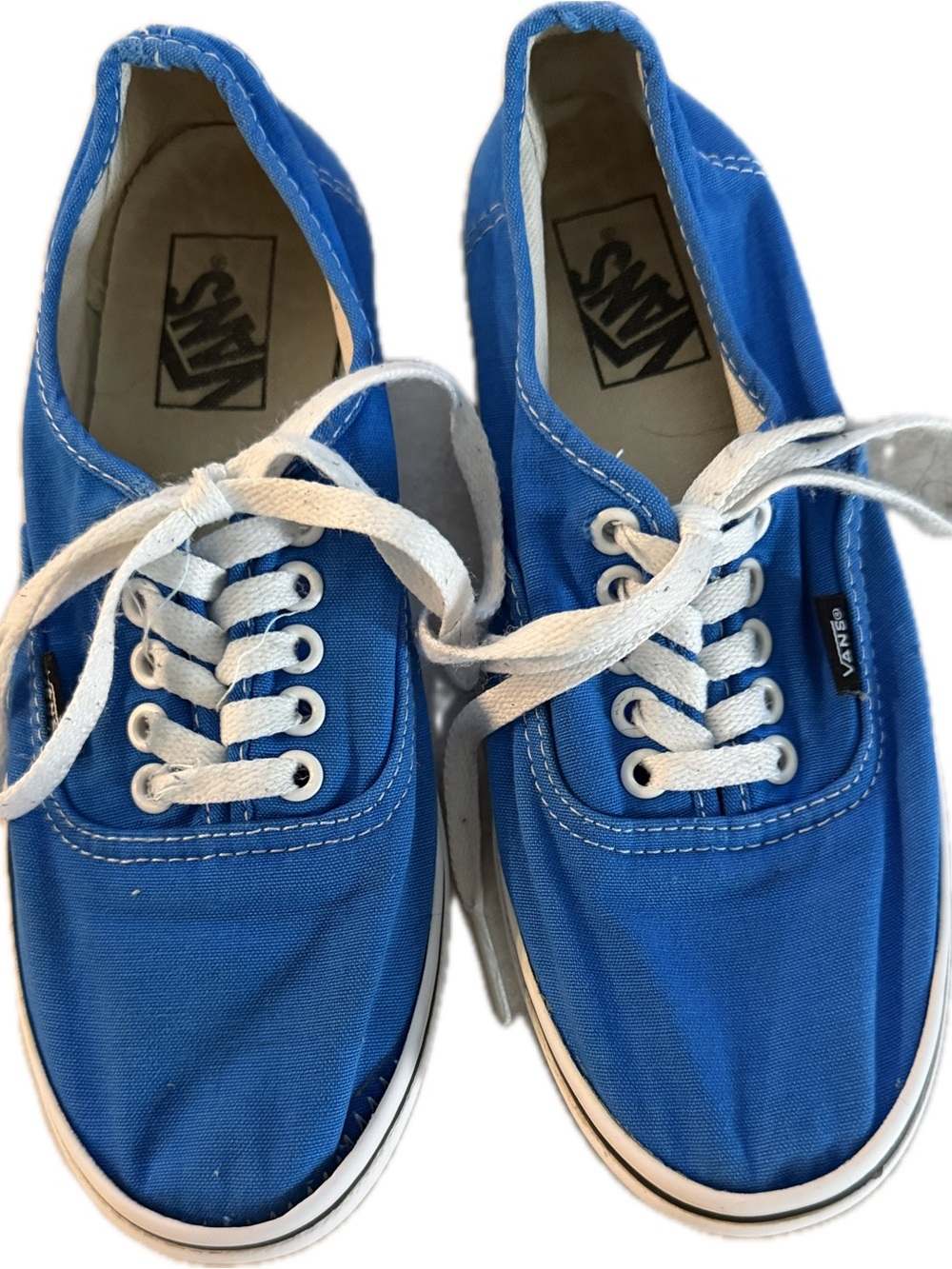 Vans Women’s Canvas Sneakers - Blue with White Laces